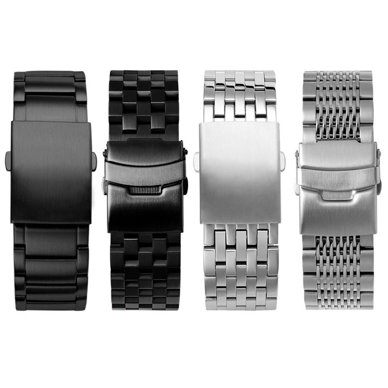 For DIESEL Stainless Steel Men's Watch Band Dz7395 Dz4316 Police Large Dial 22 24 26 28 Double Press Buckle Replace Watch Strap