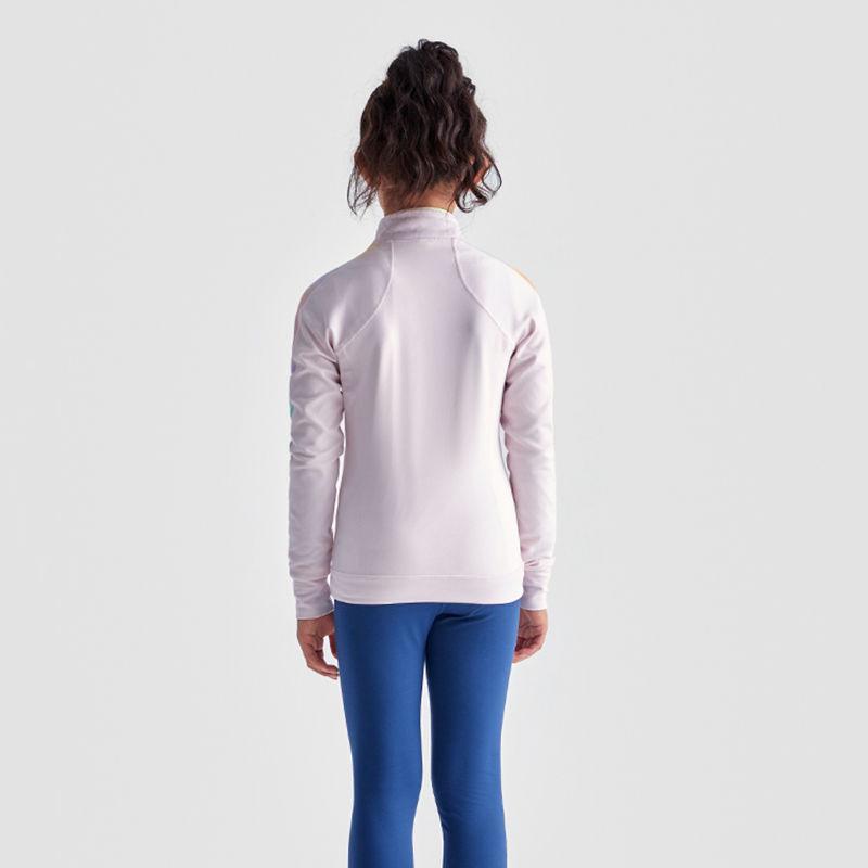 Flickors snabbtorkande yoga-jacka - Tryckt lapptäcke, andningsbar, kofta med dragkedja för fitness