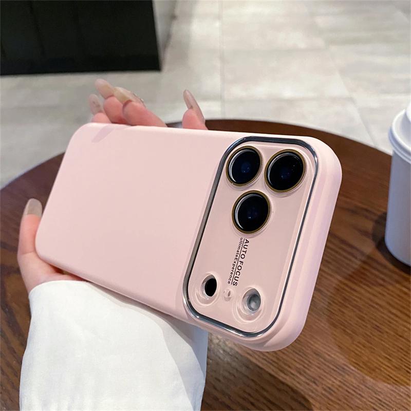 Liquid Silicone Matte Solid Phone Case for iPhone 17 Air 16 15 Pro Max 14 Plus 13 Large Window Camera Protection Cover Funda