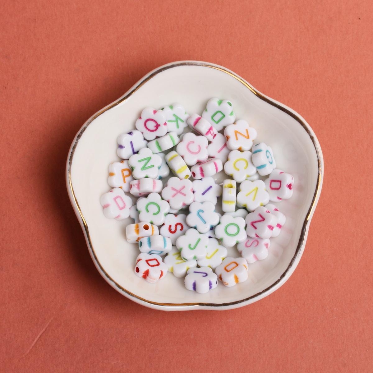 

20 шт. 9 мм акриловые цветочные буквы свободные бусины для изготовления ювелирных изделий модное ожерелье «сделай сам» браслет брелок аксессуары из бисера