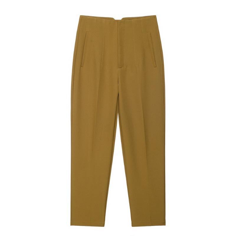 

DAFIFY Женские модные повседневные однотонные брюки с высокой талией и принтом, брюки и капри XL коричневый