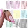 9 Sheets French Tip Line Nail Decals French Line Nail Sticker French Tip Nails Art Stickers Manicures Stickers
