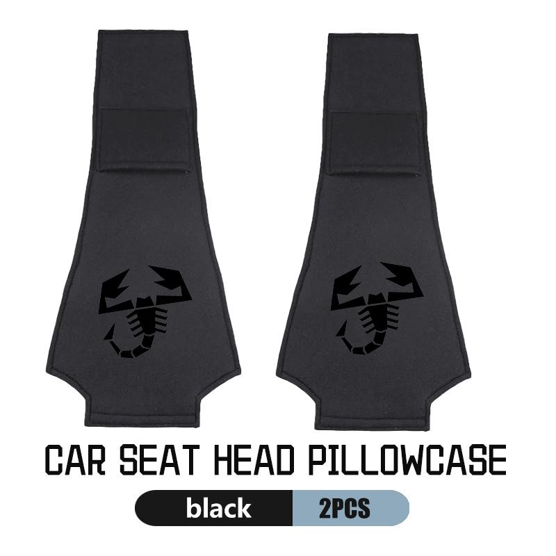 For Abarth Car Logo Seat Headrest Cover Suede Perforated Pillowcase Pad 500 FR FIAT Linea Panda DobloAlbea Astra Bravo