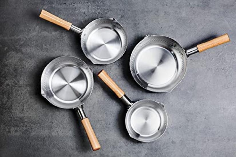 Maruyama Giken KOURIKKA Stainless Steel Yukihira with Spout and Induction and Gas Stove Made In Pot, 20cm, 2.4L, Graduation, KRY-20, Compatible,