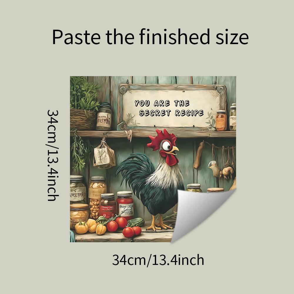 

Cartoon Warehouse Rooster Kitchen Dishwasher Home Background Beautification Decorative Wall Stickers