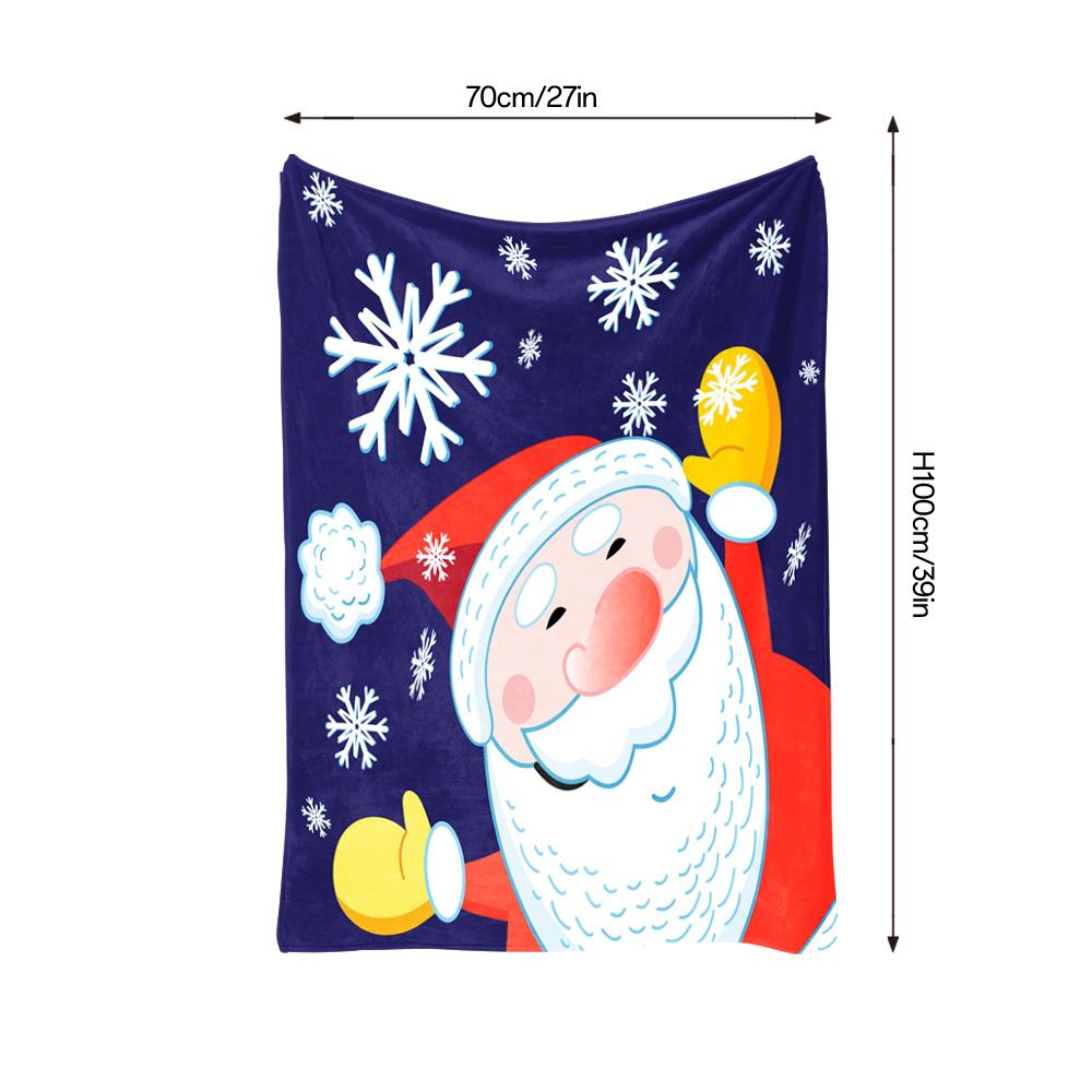 Soft Fluffy Throw Blanket Cozy Warm Bedspread Home Decor Gift Christmas Santa Claus Pattern Shaggy Plush Blanket
