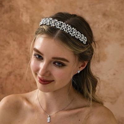 Korejská Slitina Kamínky Svatba Čelenka Korunka Nevěsta Fotografie Online Celebrita Denní Vlasové Doplňky Perla