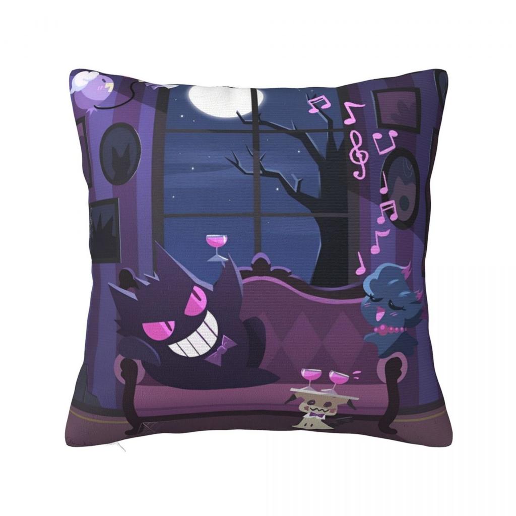 Pillow Case Pokemon Gengar Japan Anime Polyester Pillow Cover Cute Funny Cushion Cover Design Pillowcase For Sofa Car Home Decor