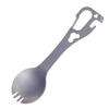 Multi-functional Travel Titanium Alloy Cutlery: Portable Stainless Steel Spoon, Picnic Fork, Bottle & Can Opener