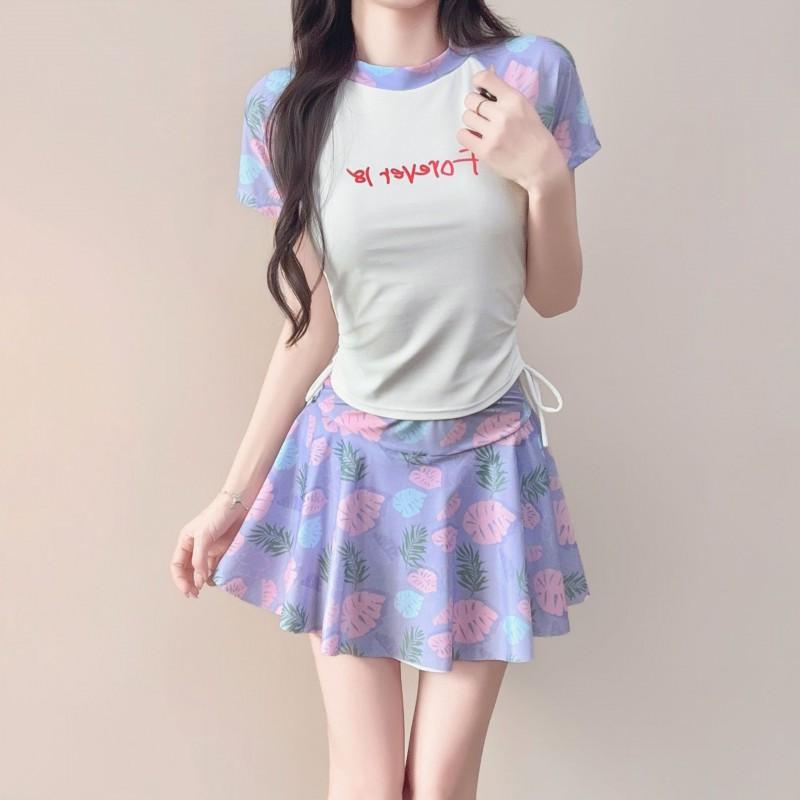 Sports Swimming Suit Women's Hair Split Boxer Skirt Conservative Slimming Large Size Hot Vacation Swimwear