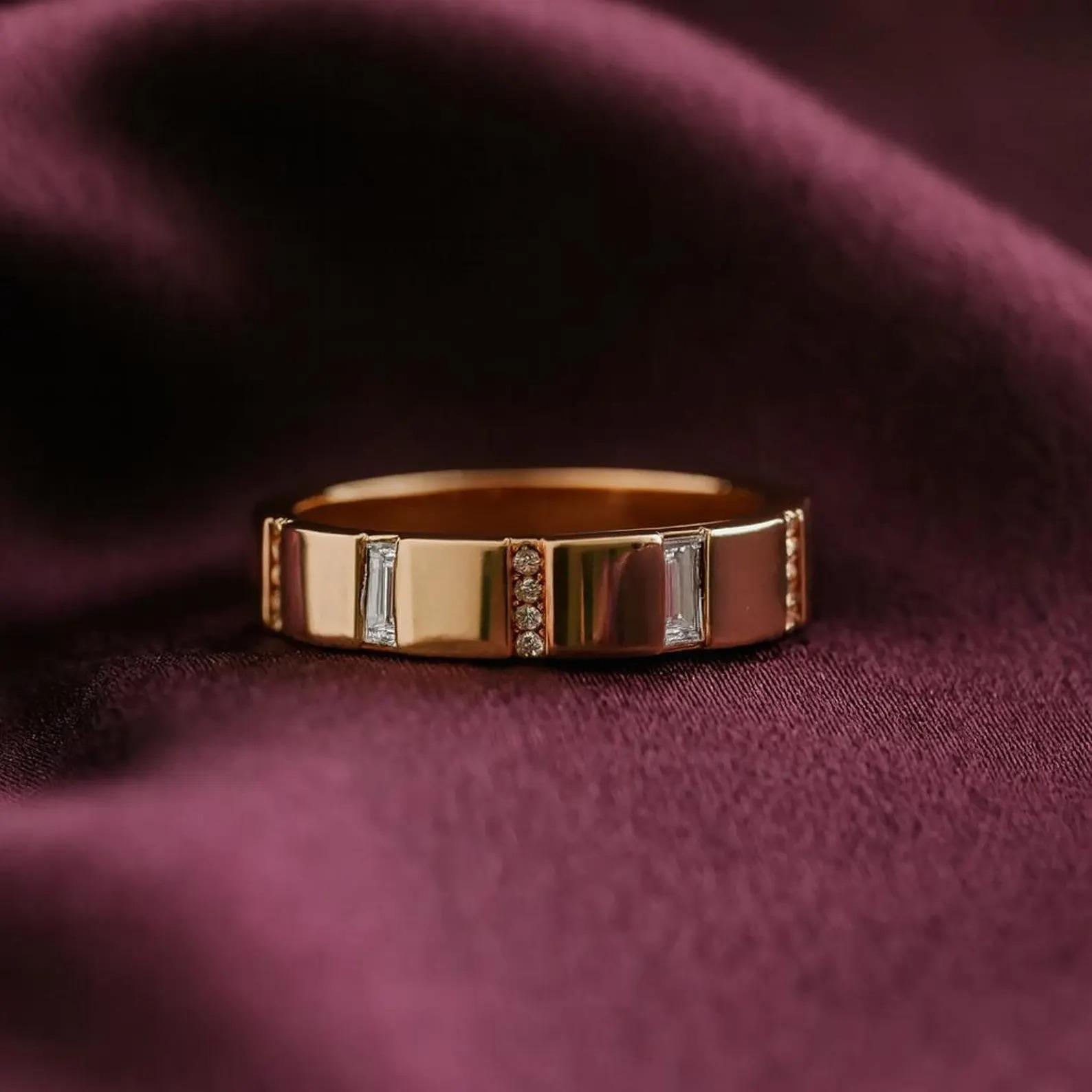 

Багетное кольцо Вечность с кубическим цирконием: Помолвочное кольцо с покрытием из желтого золота: Минималистичные свадебные украшения в подарок для женщин Q