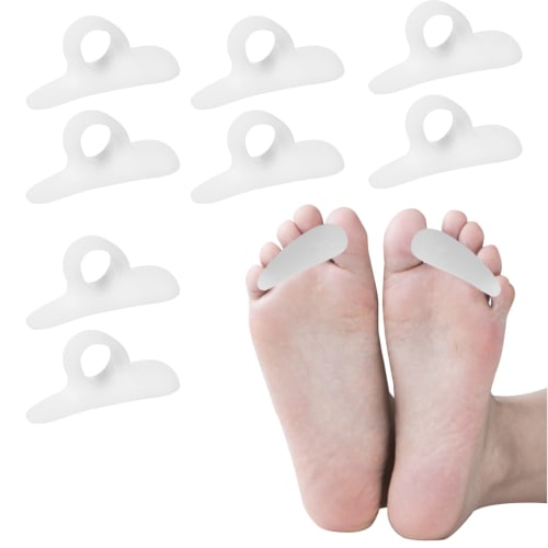 

4 pairs of gel hammer toe cushions. Corrective crests relieve foot pain, pressure, and discomfort. One-loop design hammer toe gel support pads with fl