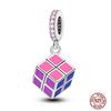 Colorful Heart Murano Glass Flower Travel Pink Charm Bead Components Copper Metal Compatible With Authentic Original Bracelet High Quality Fine