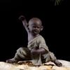 Kung Fu Ceramic Small Buddha Statue Monk Martial Art Figurine Ornament Home Gift