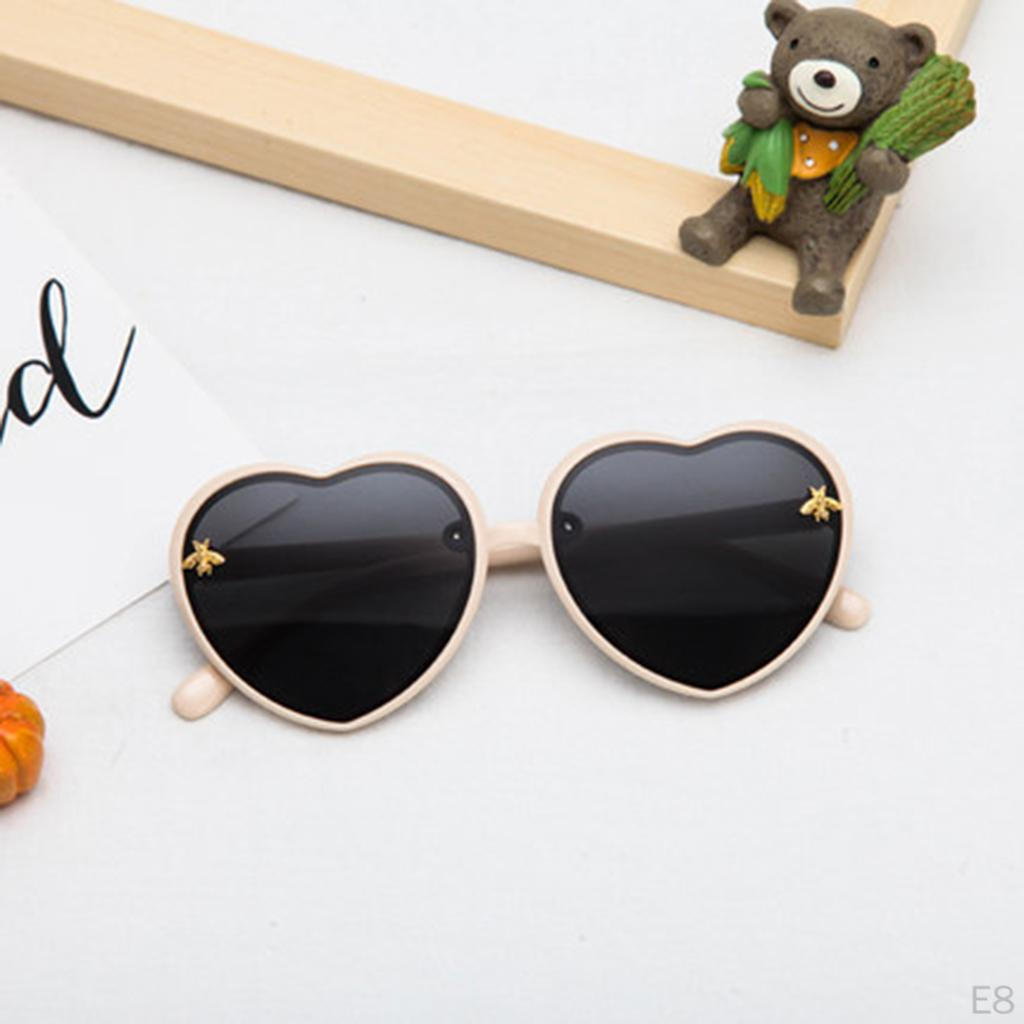 2 Pieces Cute Lovely Heart Sunglasses Eyeglasses Round Eyewear Small for Gift Outdoor Boys Beat