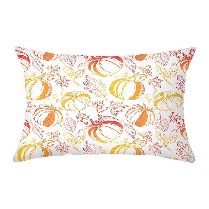 

Thanksgiving Waist Pillowcase Yellow Pumpkin Sunflower Peach Skin Cushion Cover Car Sofa Cushion Cover Home 30 * 50Cm (excluding pillow core)