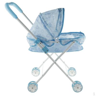 ABS Plastic Doll and Stroller (Iron ) Carriage, Pretend Play Toy for Toddlers Little Girls Boys