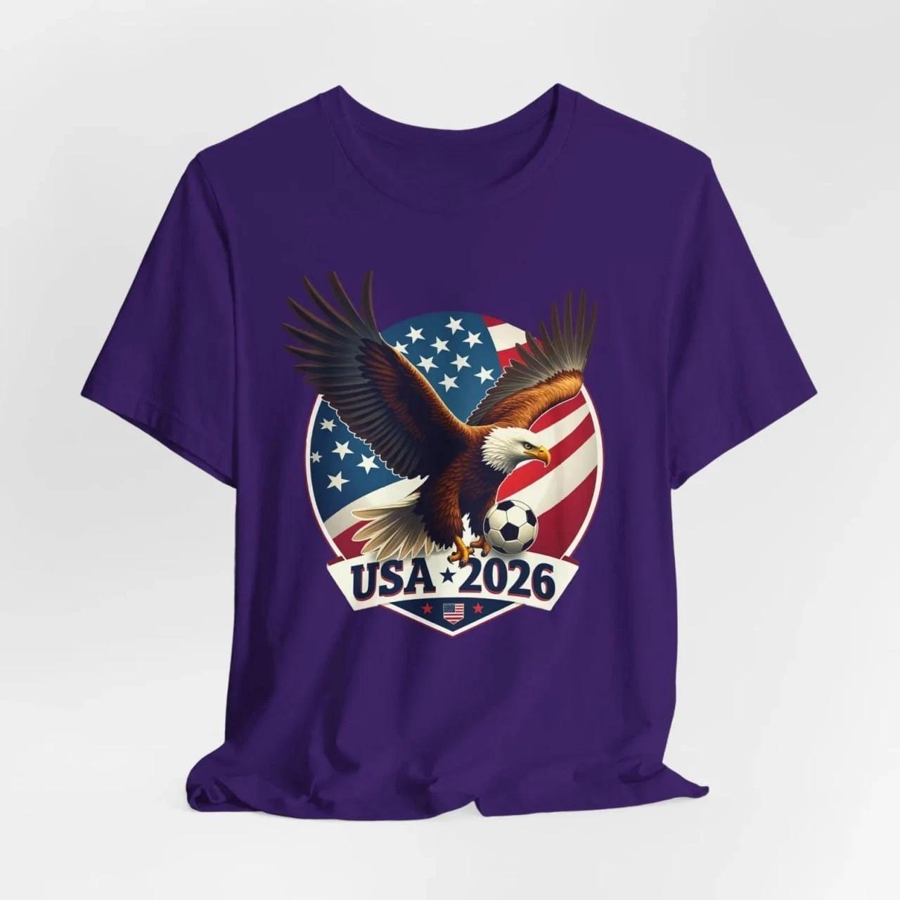 USA 2026 Eagle Soccer Patriotic American Flag Graphic T-Shirt 3XL