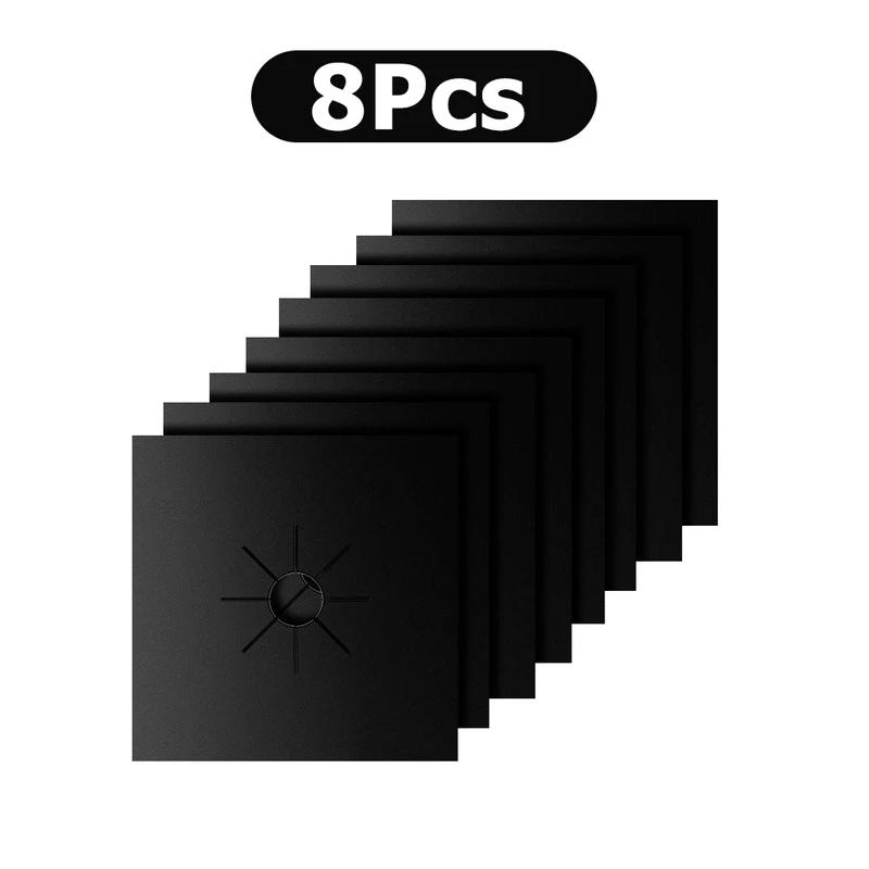 4/8pc Stove Protector Cover Liner Gas Stove Protector Gas Stove Stovetop Burner Protector Kitchen Accessories Mat Cooker Cover