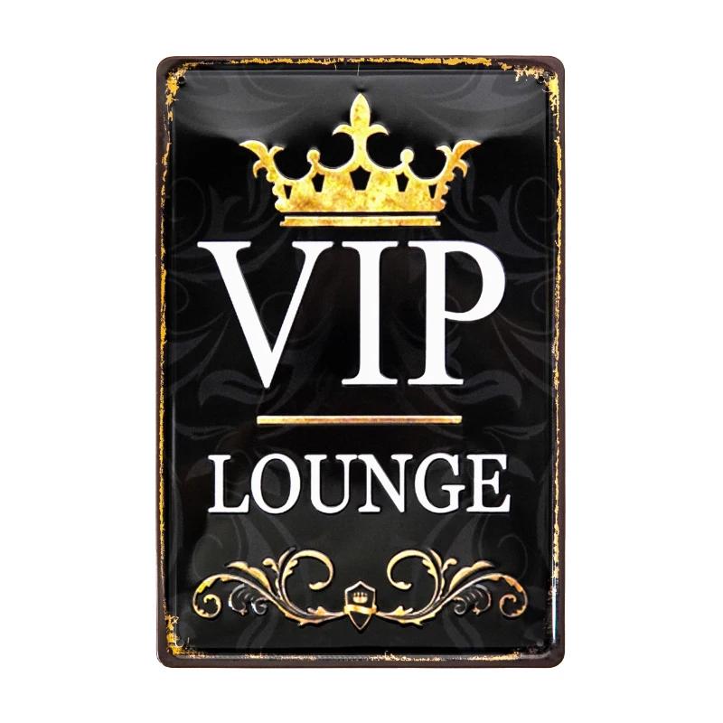 1pc VIP Lounge Metal Sign Decor Vintage PlaquePlate Wall Decor For Bar Club Poster Decoration  8×12 Inch