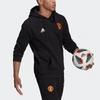 Adidas Manchester United Gesticktes Logo Fußball Hoodie Herren Oberteile Schwarz GR3909