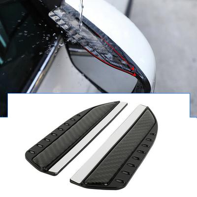 2 peças Universal Preto Real Fibra de Carbono Espelho Retrovisor Lateral Viseira Sombra Água Chuva Escudo Protetores Peças Exteriores para Carro Caminhão