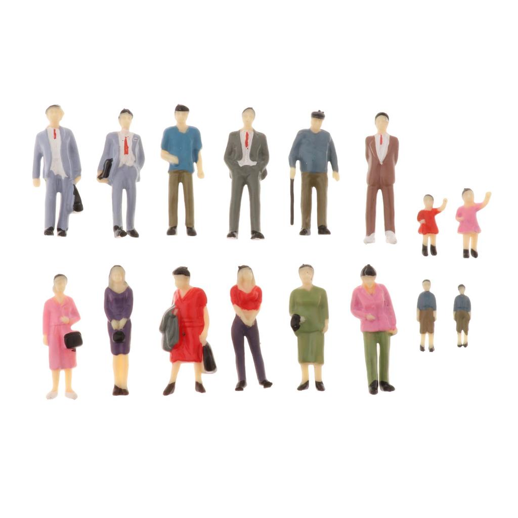 16 Pieces 1:42 1/42 Figures Miniature Character Model Hand Painted Statue