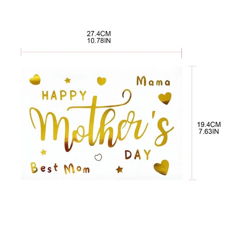 5pcs Happy Mother's Day Balloon Stickers Bounce Ball Stickers Mother Birthday Party Decoration Self-Adhesive Balloon Stickers