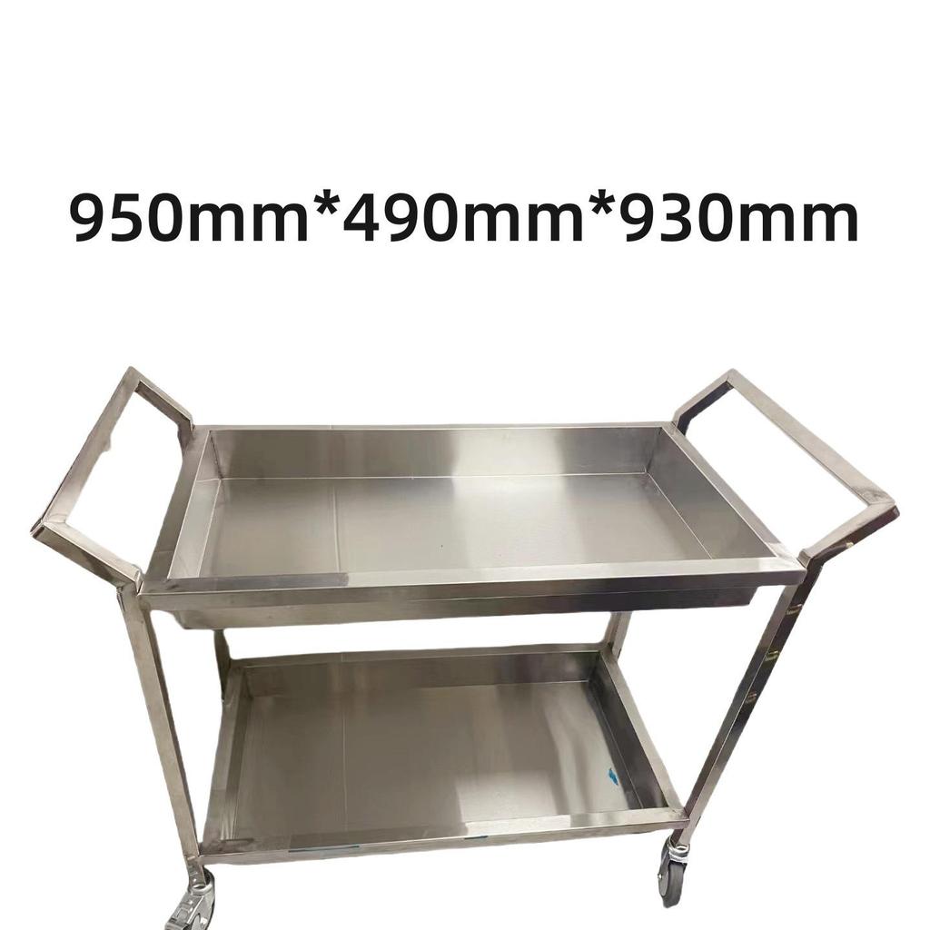 Three-tier Stainless Steel Service Cart: Meal, Food, Beverage, and Dish Collection Trolley for Restaurants and Hotels.