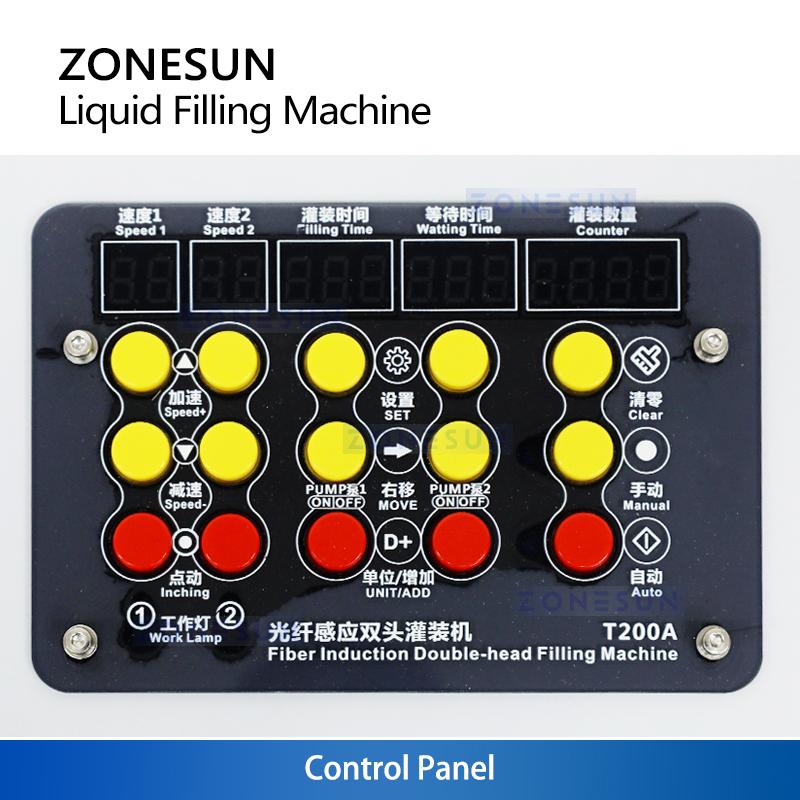 ZONESUN ZS-DPYT200 Automatic Liquid Filling Machines Double Nozzles Beverage Water Perfume Bottle Essential Oils Vial Filler