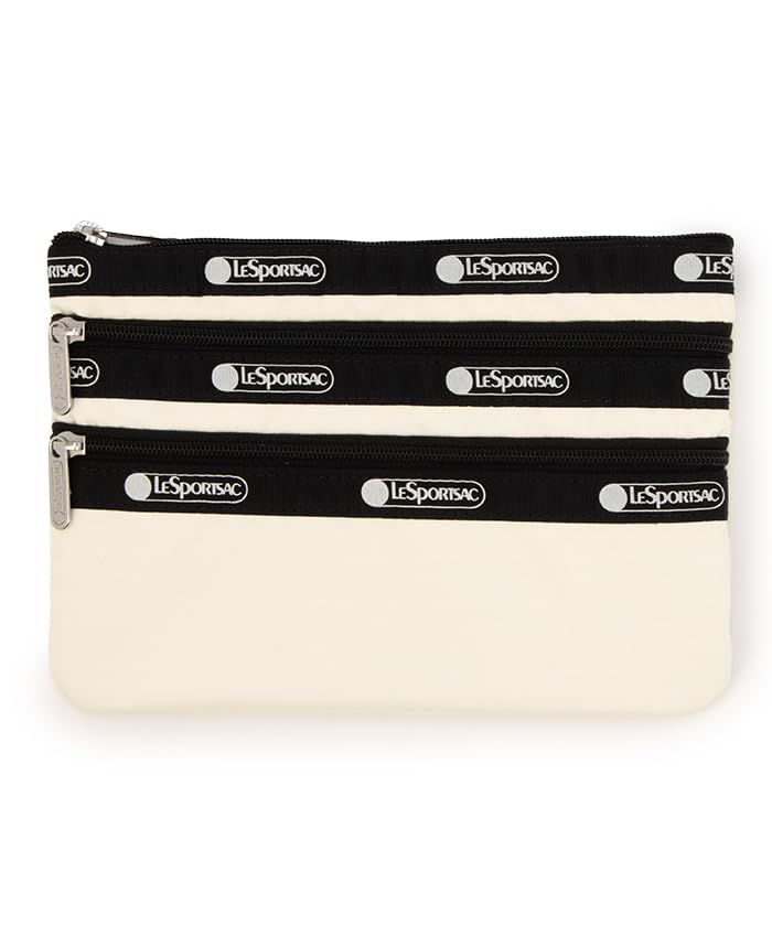 Pouch 3ZIP Spectator [LeSportsac] [Official] COSMETIC/7158 Sandbar/Black