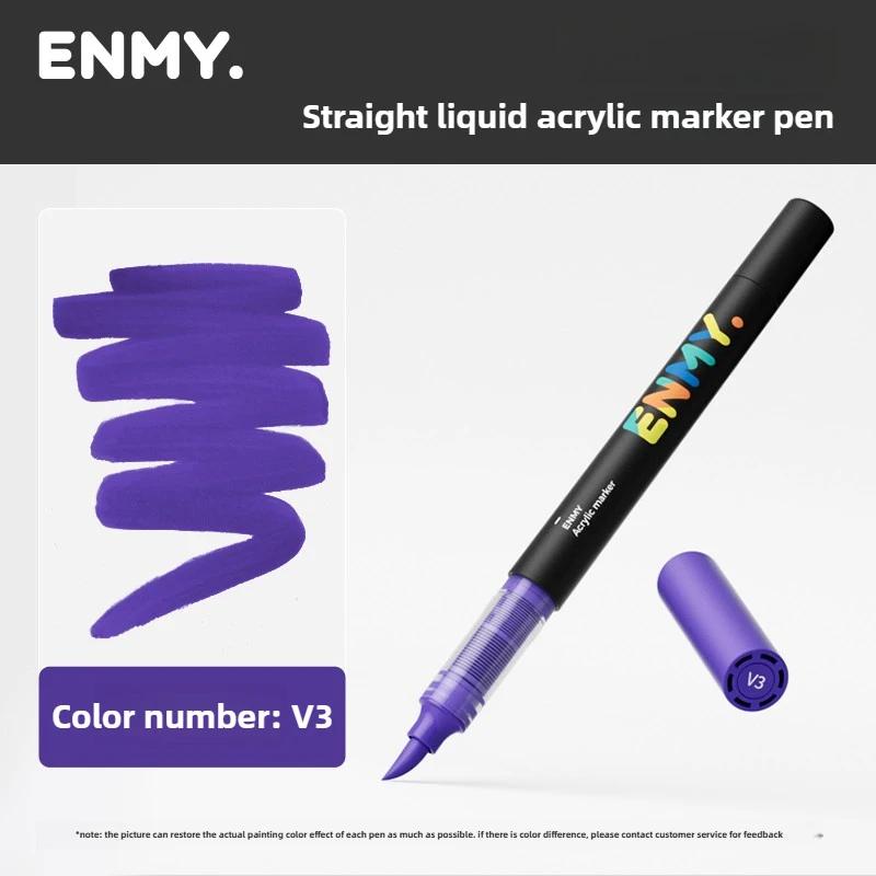 1 Pieza ENMY 60 Colores Marcadores Acrílicos Líquidos Directos Mezclables Punta Suave No Transparentes Marcadores de Arte Material Escolar Papelería