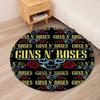 Guns N Roses Printed Round Rug Carpet Chair Rug Area Rug Entryway Doormats,for Office Chair Living Room Bedroom Kitchen Room.