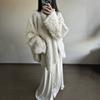 Manteau d'hiver chaud pour femme en fausse fourrure, coupe oversize, col en V, vêtement d'extérieur