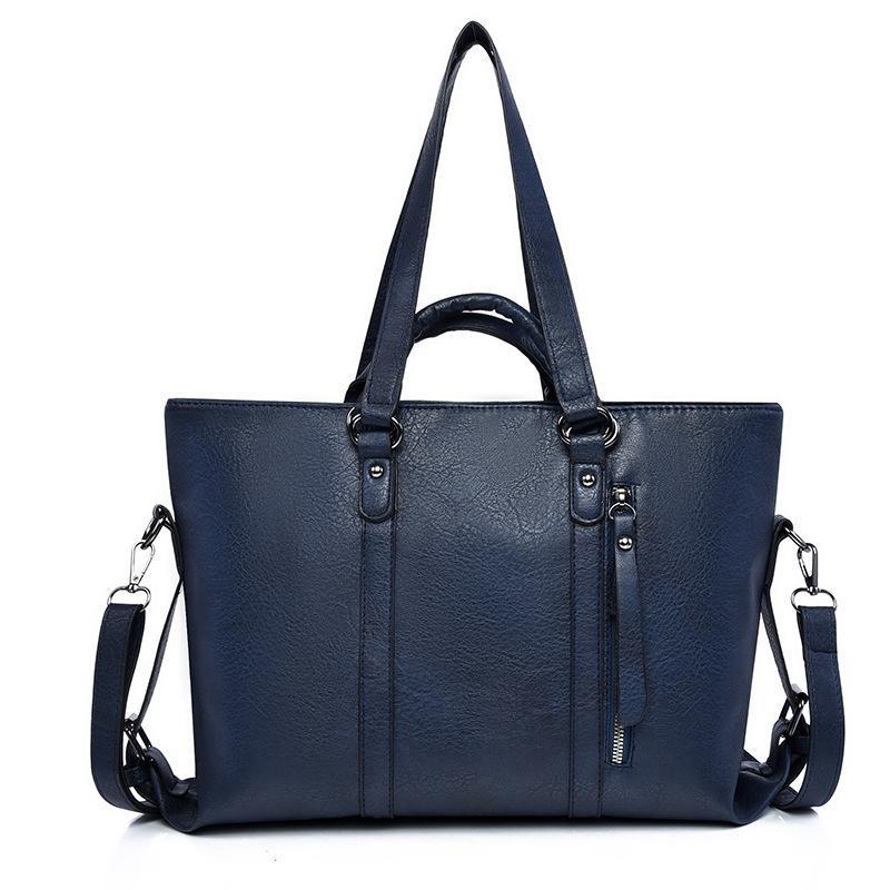 New European and American Fashion PU Soft Leather Large Capacity Tote Bag, Single Shoulder Carrying Crossbody Bag Wholesale