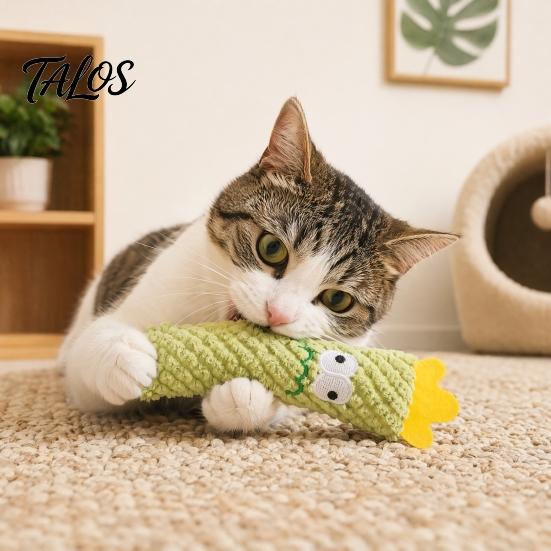 Reinforced Stitching Cat Toy Catnip Cactus Toy, Stuffed Chew Soft Teething Plush Kitten Kicker for Indoor Cats Biting Kicking