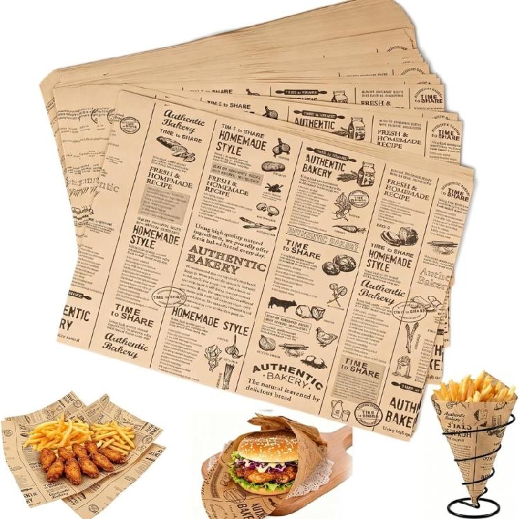 Sandwich Wrapping Paper,Disposable Food Basket Liners for Outdoor Picnic Baking Parchment Paper 11×15Inch Delis Paper