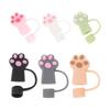 Set of 6, Cat Claw-shaped Silicone Straw Cover Caps, Reusable and Easy To Clean, Compatible with 10mm Diameter Straws, Assorted Colors, Cute Useful