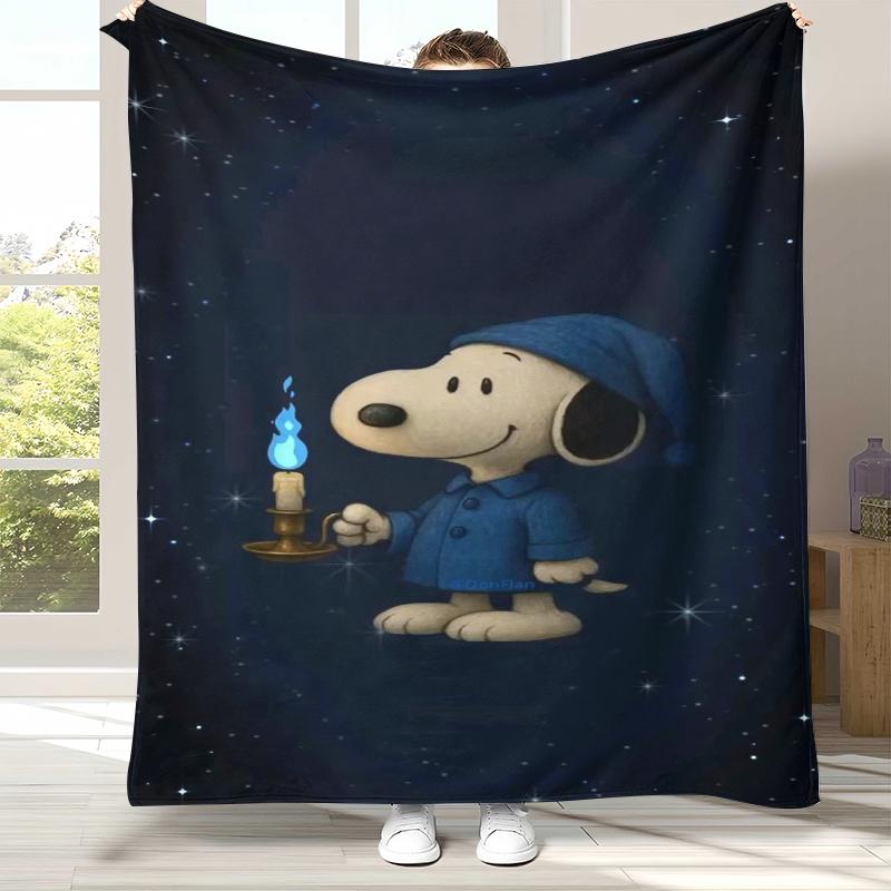Süßer Snoopy Hunde Cartoon Flanelldecke, Ultra Weiche Warme Plüschdecke für Zuhause Schlafzimmer Bett Sofa Abdeckung Camping Picknick Geschenk