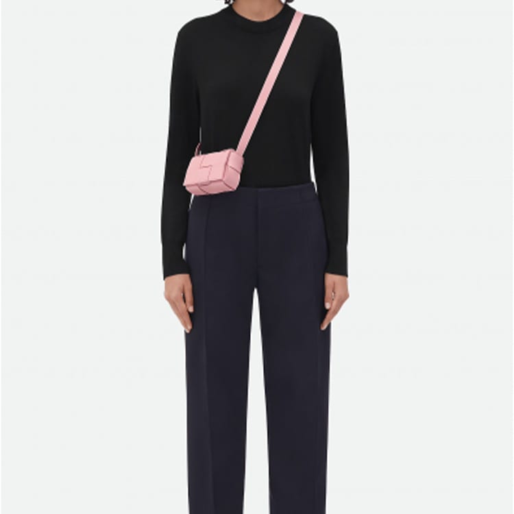 Bottega Veneta Candy Cassette Crossbody Bag Mini Intreccio Ribbon 666688VMAY15832