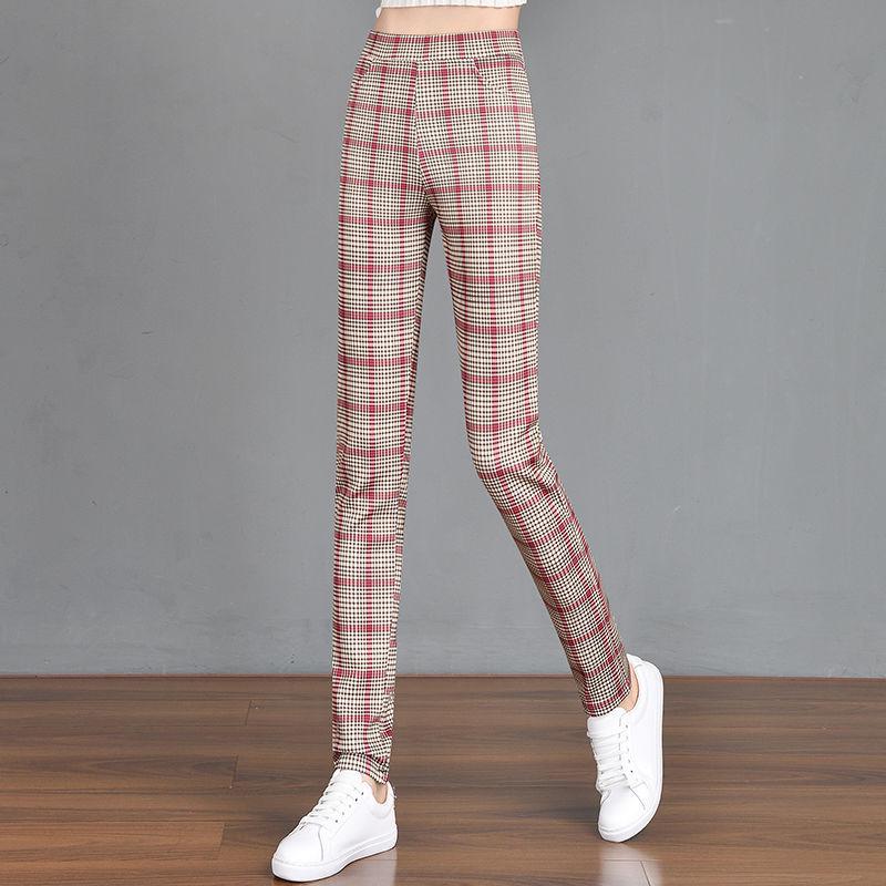 Elastische Taille Dicke Karohosen für Damen - Herbst/Winter 2025 Schlankmachender Trendiger Stil