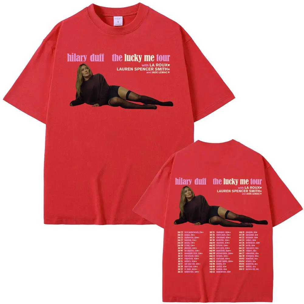 The Lucky Me Tour for 2026 TShirt Hilary Duff Fashion High Quality Teeshirt Sleeve Women Unisex Cotton Gothic Casual Tshirt