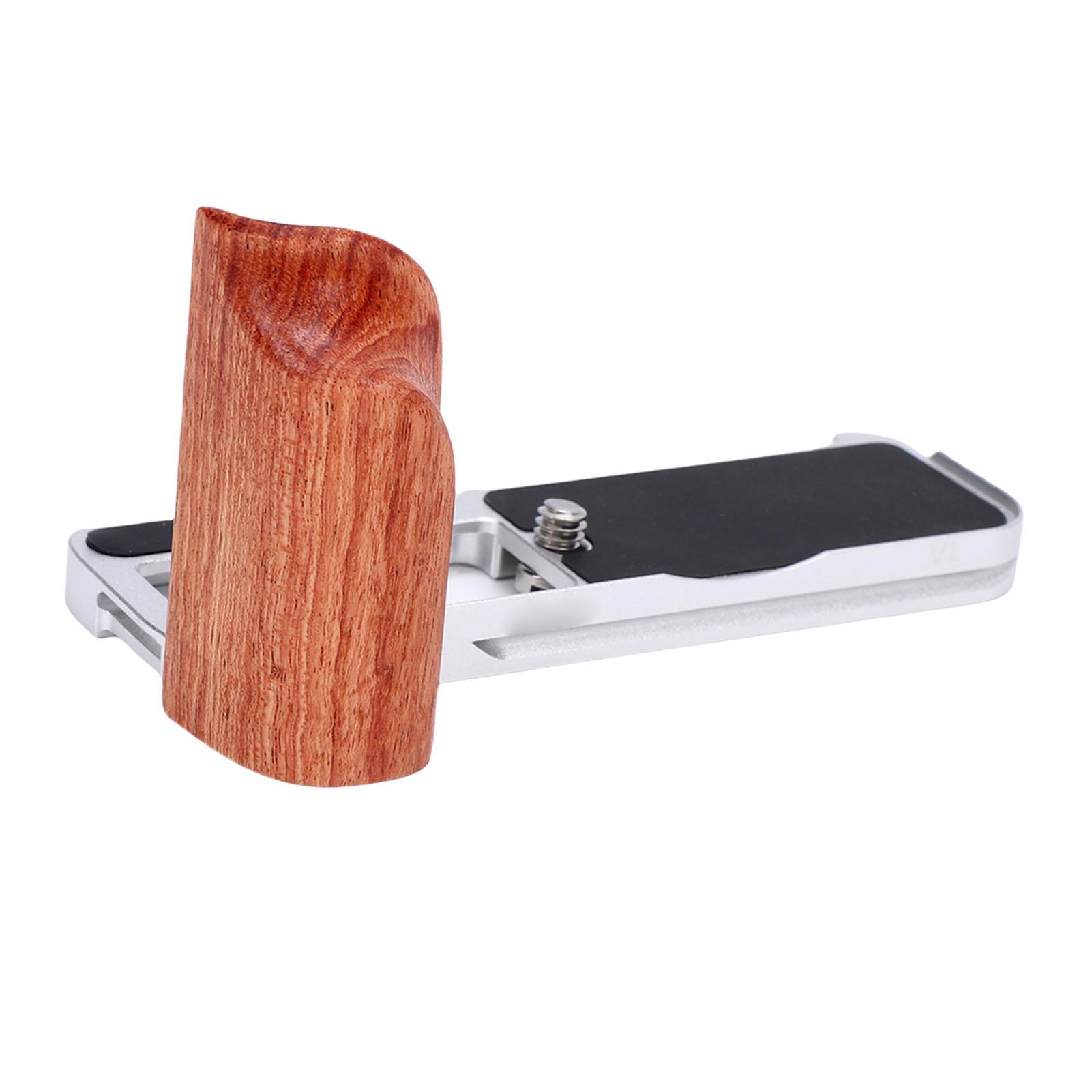 

L Bracket Fit for V1 Cameras Aluminum Quick Release Plate L Shape Handgrip with Wood Grip 1Celsius4 Inch Threaded Hole Support for Arca Trip