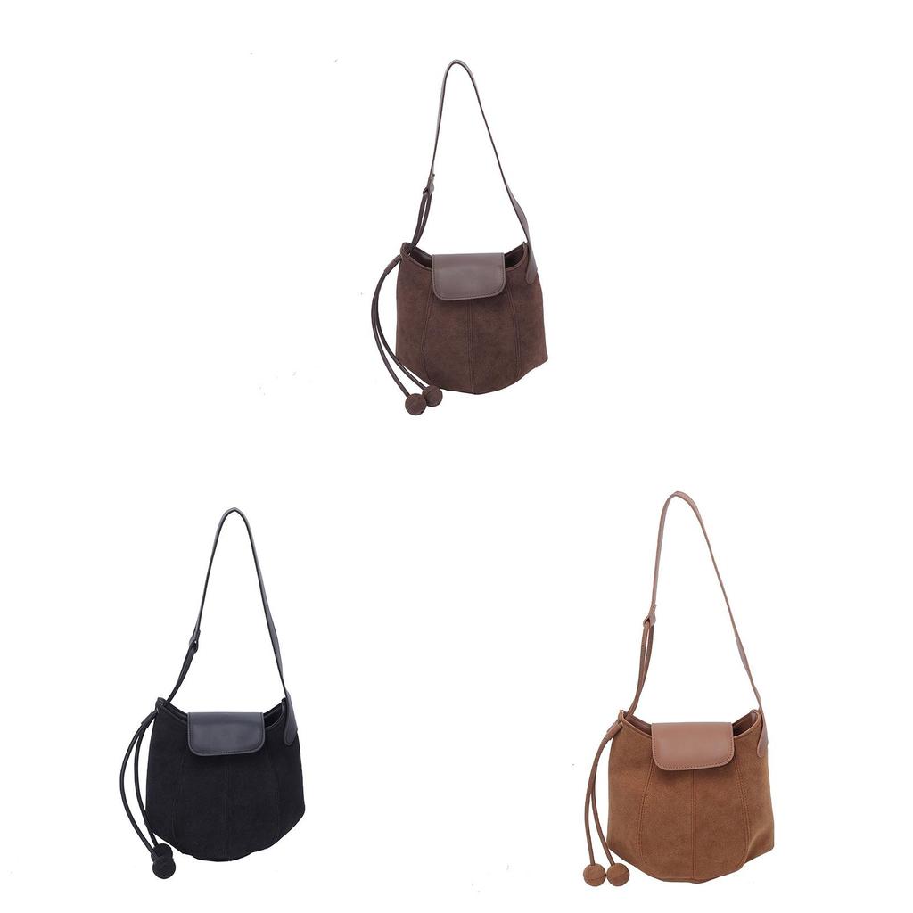 Vintage Water Bucket Bag For Women With Polyester Material And Magnetic Closure For Daily Casual Wear