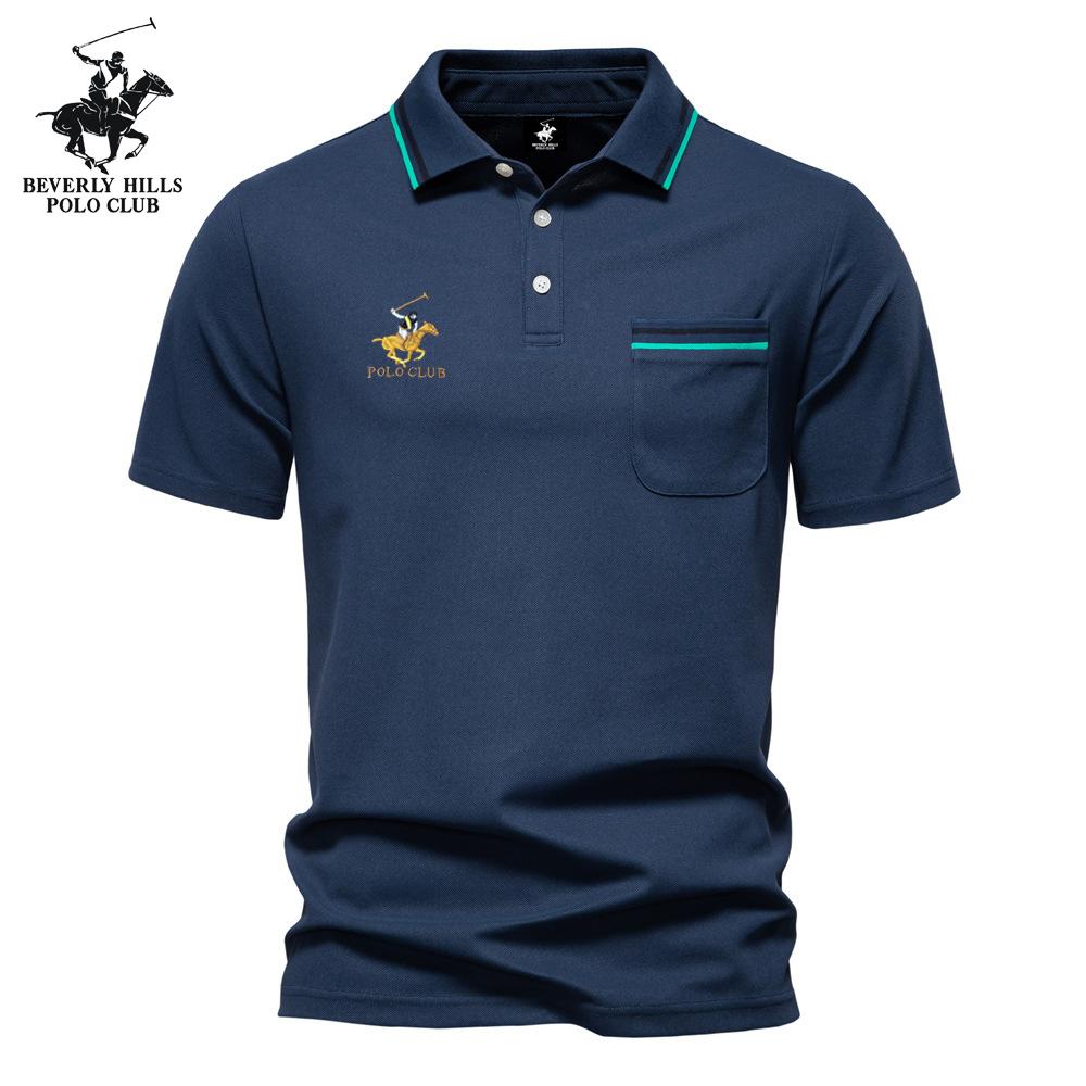 

POLO CLUB 2025 Summer Pony Embroidered New Short Sleeved Polo Shirt Men s Striped Collar Business Casual Short Sleeved Polo Men s Top S