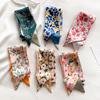 French Bow Tie Painting Silk Scarf Long Ribbon Oil Painting Headscarf Headband Hair Accessories