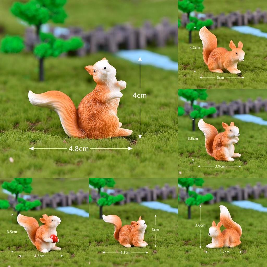 Micro Toy Squirrel Landscape Desktop Decoration Resin Crafts Multiple Action