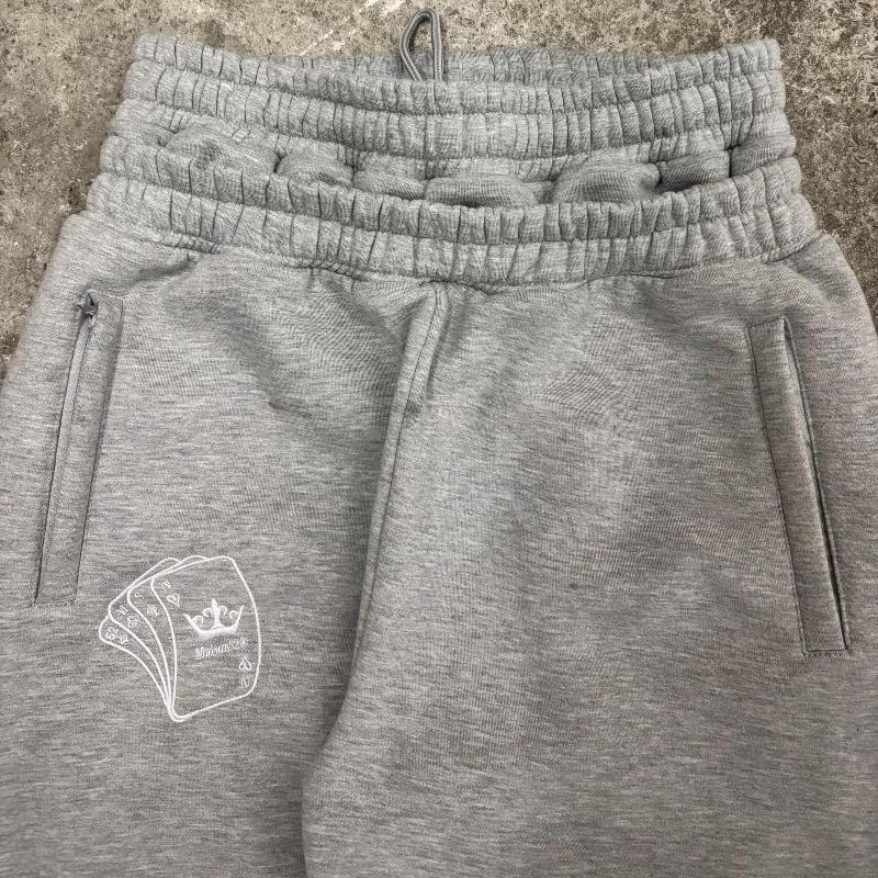 Pantaloni da Jogging a Vita Doppia Y2K Motivo Ricamato Carte da Poker Pantaloni Cadenti Uomo Donna Goth Hip Hop Streetwear Unisex Pantaloni da Tuta Larghi