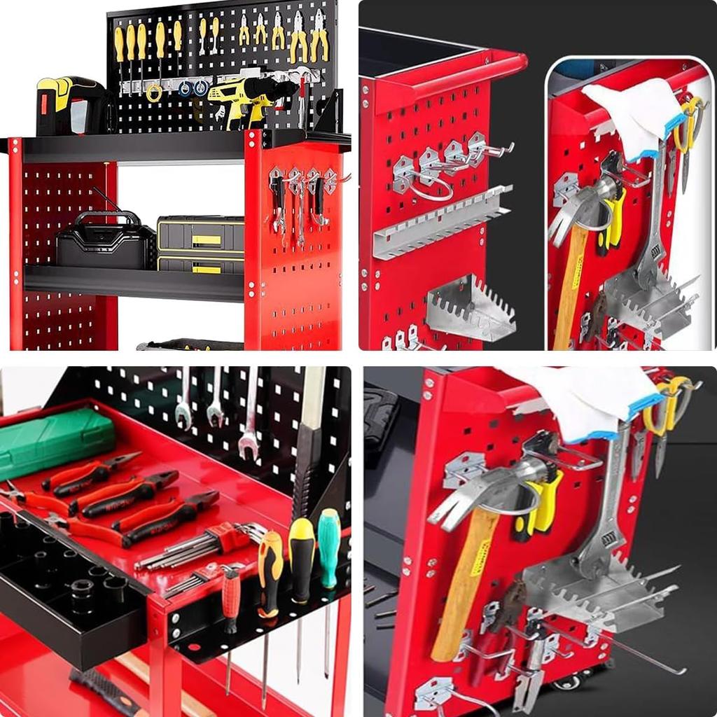 JZOOOZ Tool Cart x 36 x cm with Movable and Transportable for Repair and Industrial Steel with Hanging Plate for Indoor and Outdoor Lightweight and