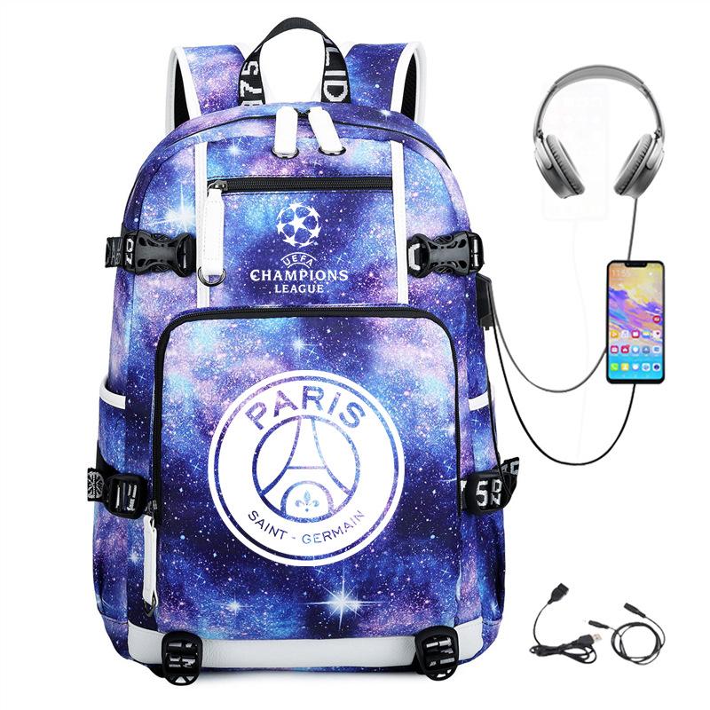 Football Peripheral Printing Usb Charging Port Leisure Travel Mountaineering Bag Large Capacity Go Out Portable Backpack
